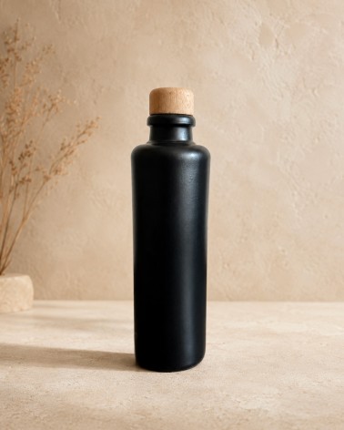 Petite bouteille grès 200 ml nue avec bouchon bois