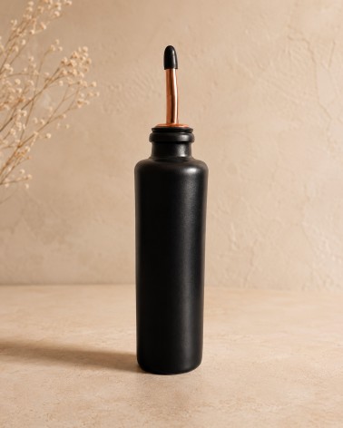 Petite bouteille en grès noir 200 ml sans inscription