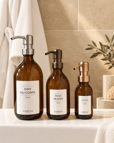Gamme distributeurs soins et beauté ambré
