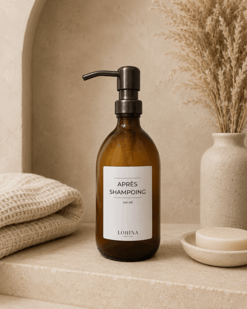 Distributeur ambré waterproof pour salle de bain avec pompe distributrice bronze