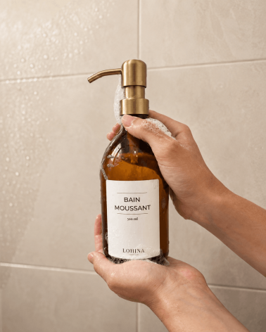 Bain moussant 500 ml en verre ambré