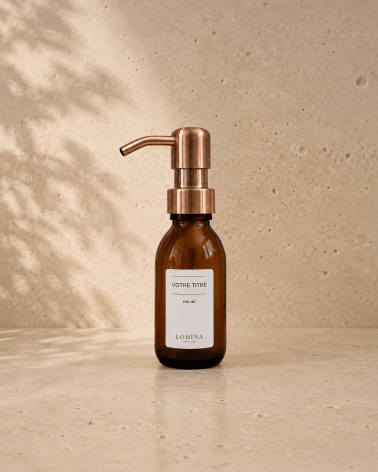 Distributeur rechargeable 100 ml personnalisé en verre ambré